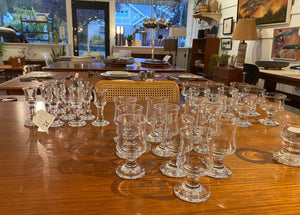 Gorgeous set of 10 mouthblown Per Lutken Ship Glass/ Skibsglas cordial and apertif glasses. Designed by Per Lutken for Holmegaard in 1971- Cook Street Vintage