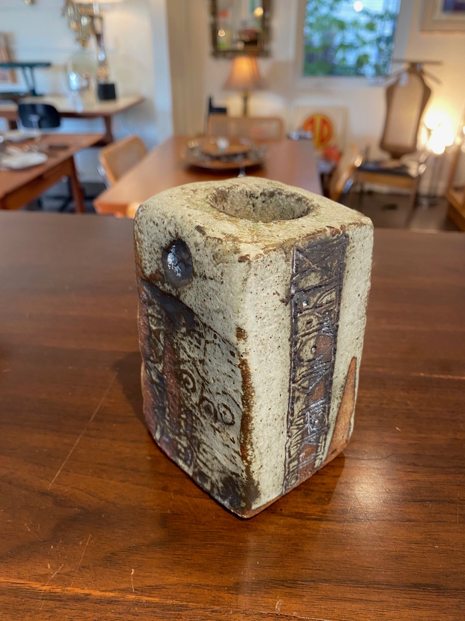 Mid-century Brutalist Textured Vase
