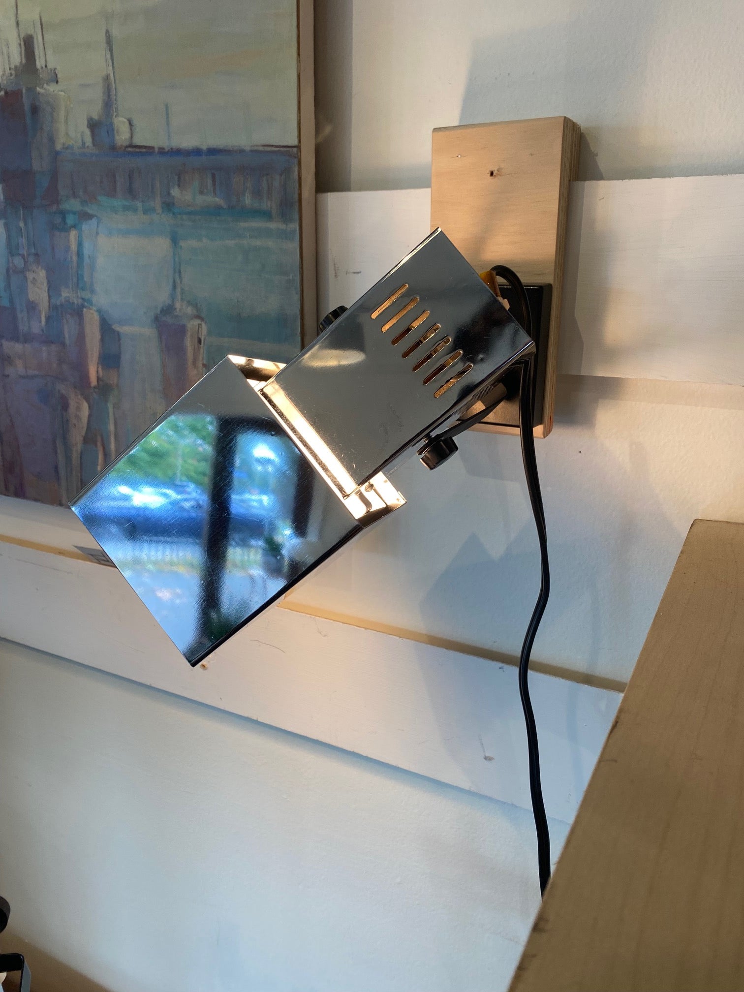 MCM Chrome Cube Sconce/Spotlight
