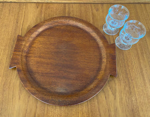 Bent plywood round wood tray made by S.E. Overton-Cook Street Vintage