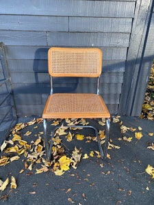 MCM Cantilevered Chrome and Cane Dining Chairs