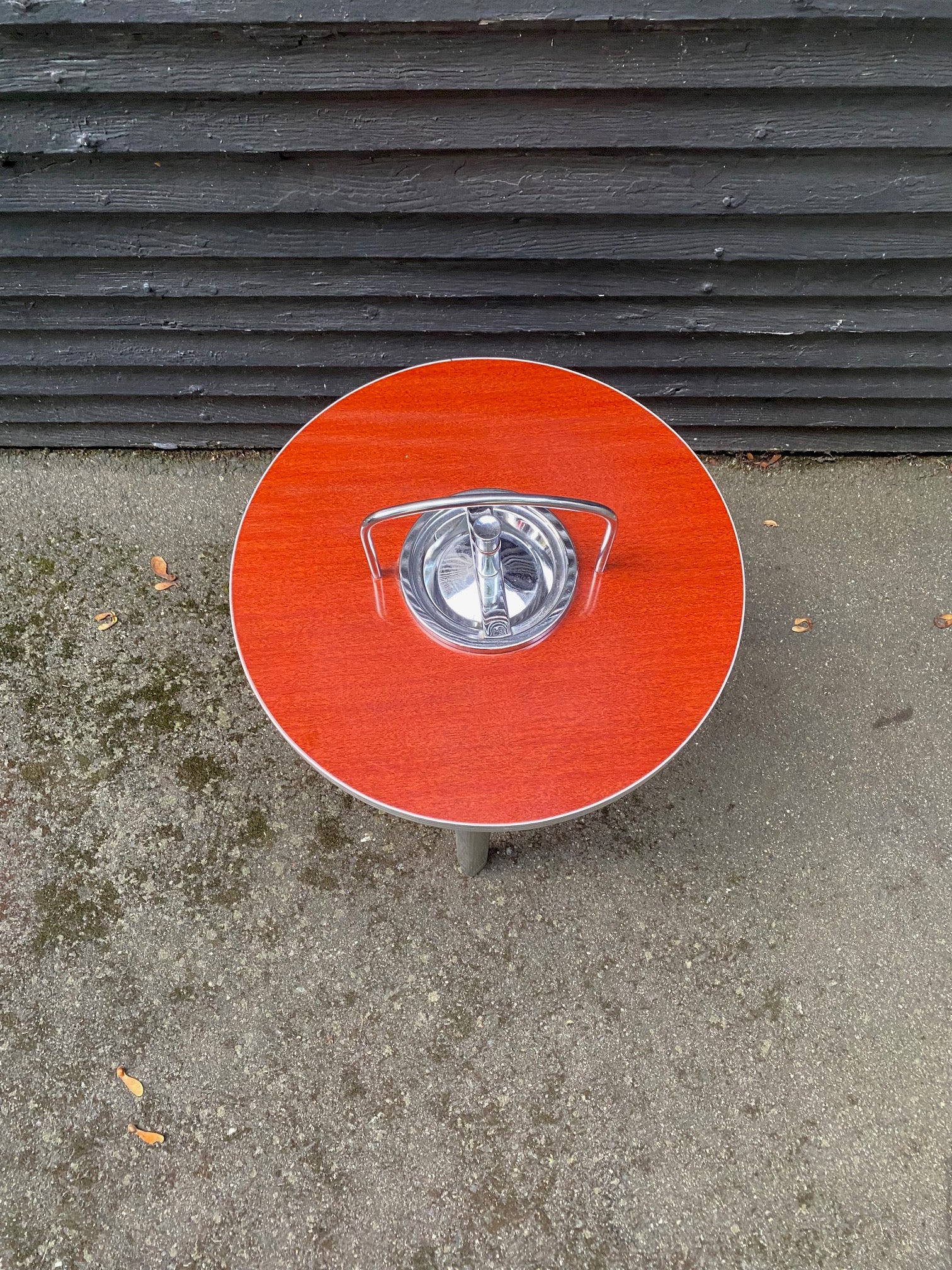 Small Retro Side Table with Built in Ashtray