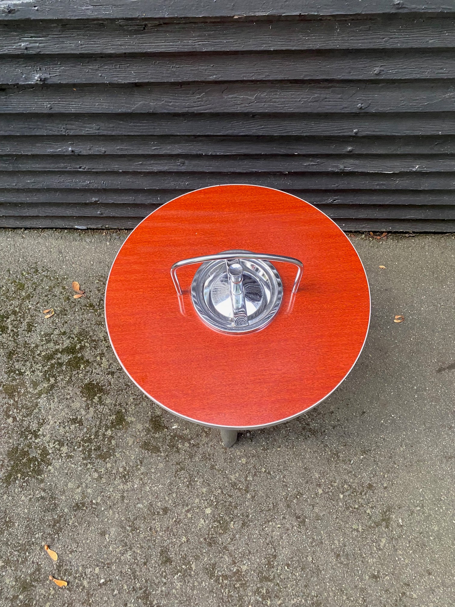 Small Retro Side Table with Built in Ashtray