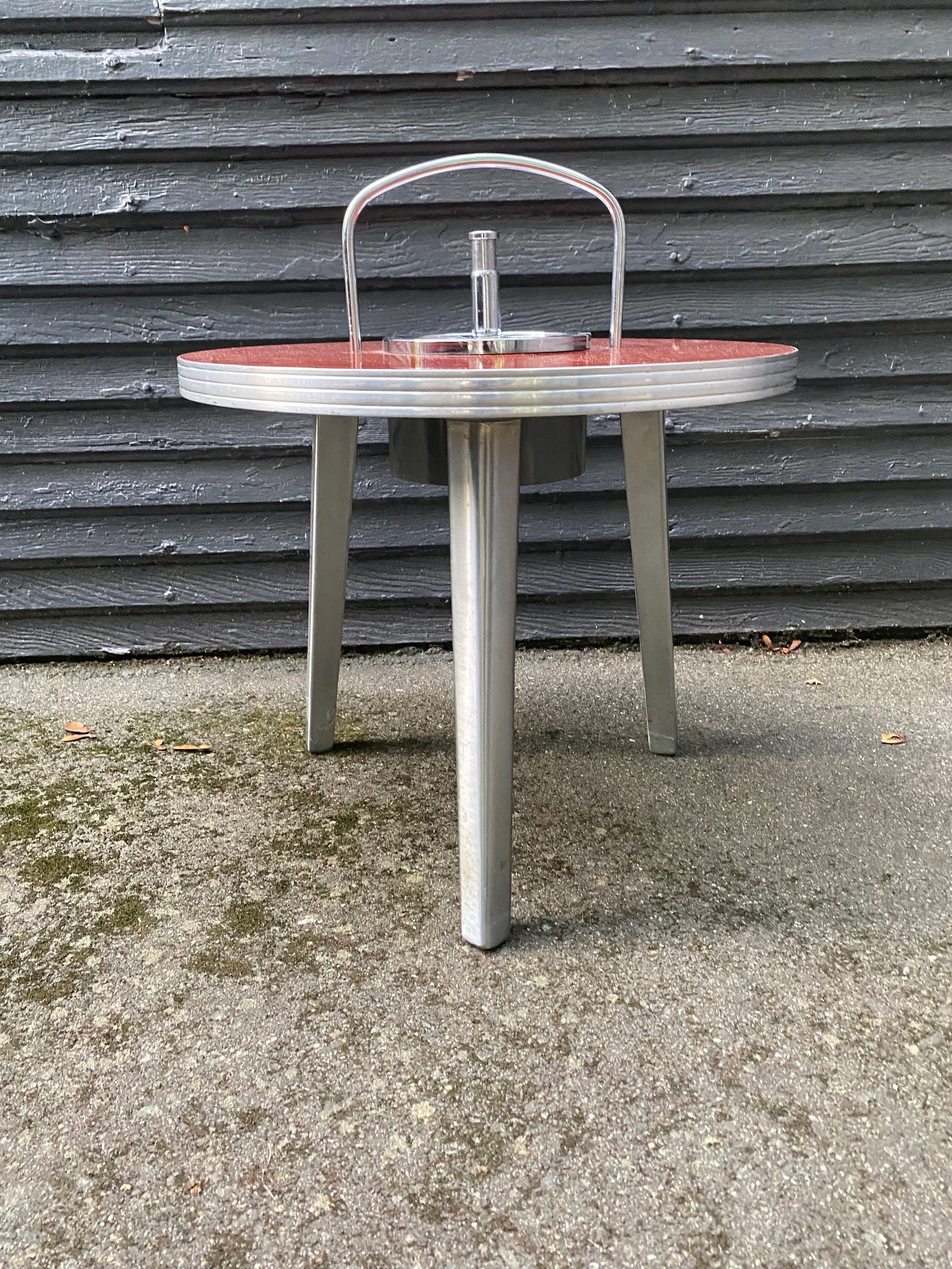 Small Retro Side Table with Built in Ashtray