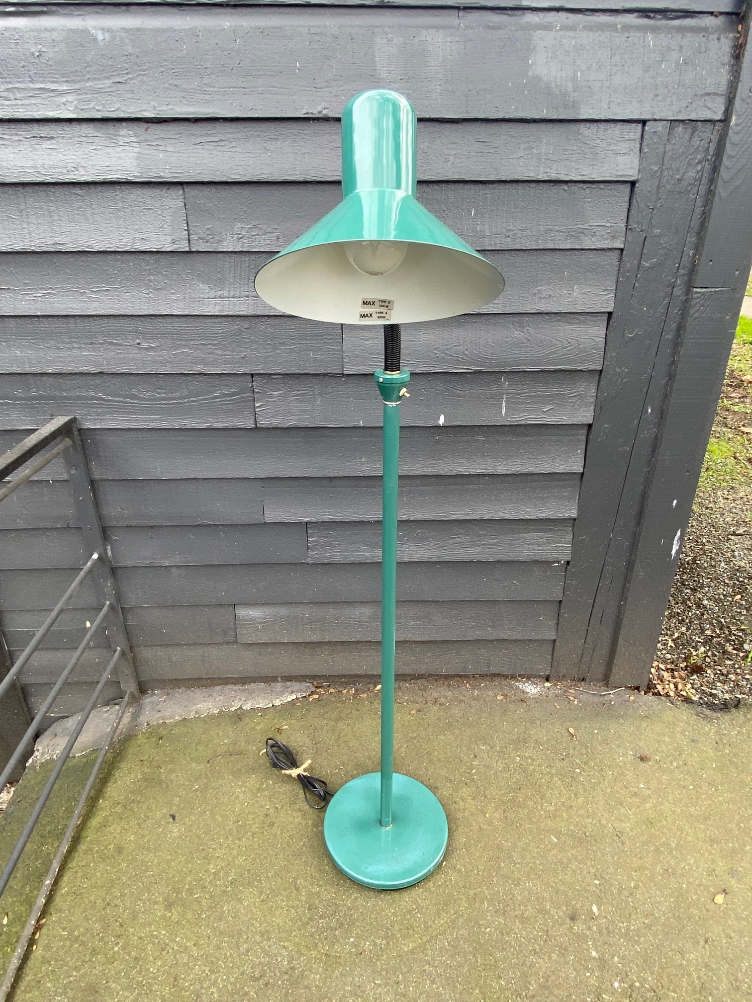 Vintage Green Floor Lamp with Articulated Gooseneck