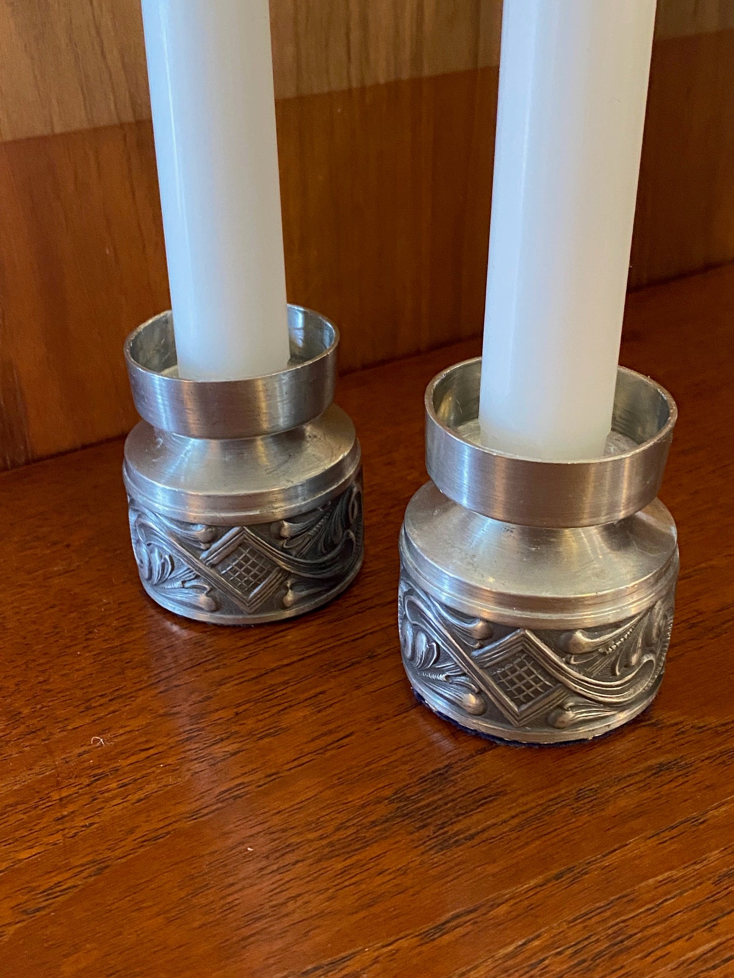 Selandia Norway Pewter Rosemaling Candle Holder
