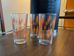 Set of 3 Vintage Starburst Glasses