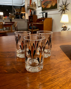 Set of 3 Vintage Schnapps in Black and Gold