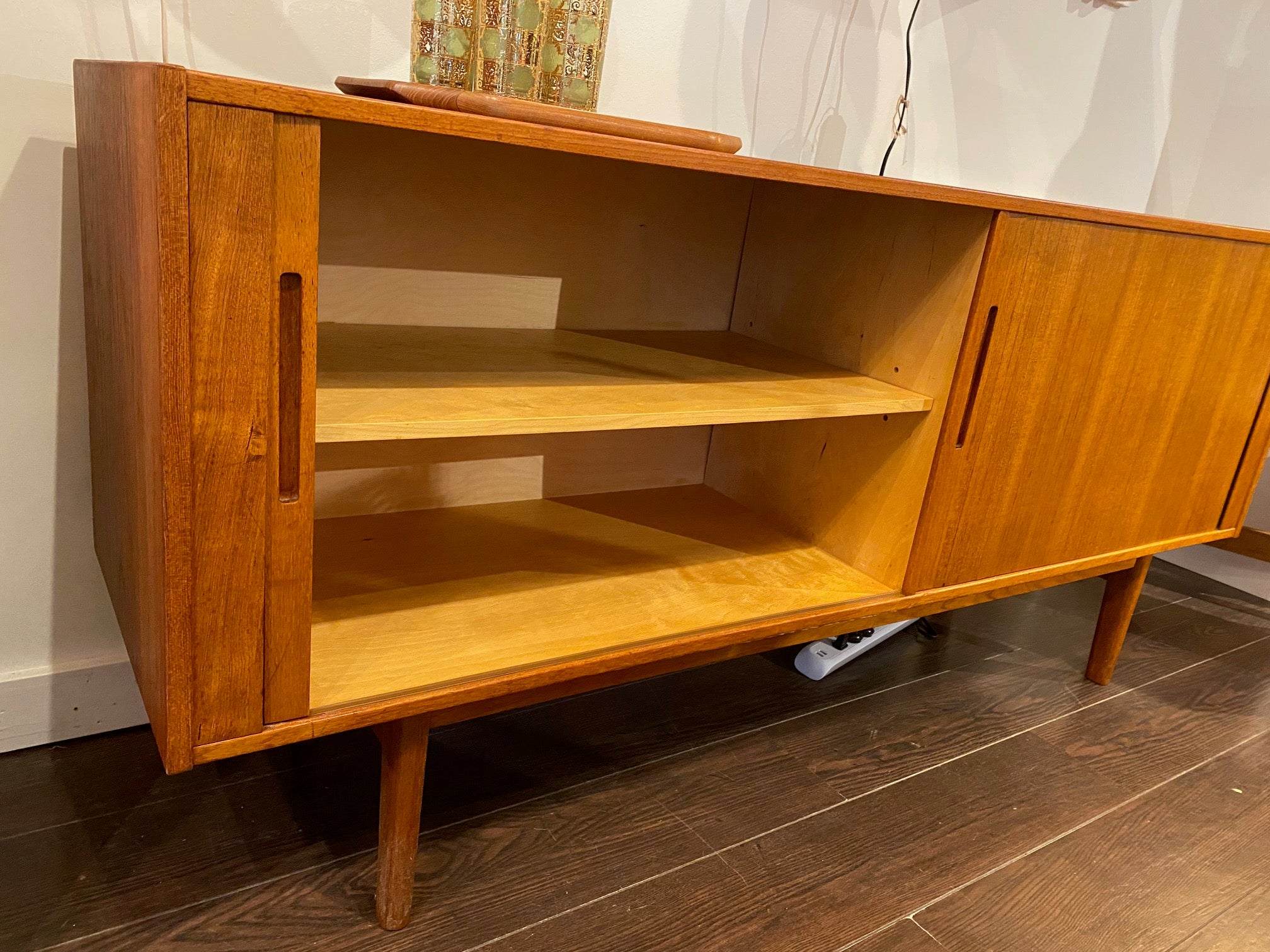 MCM Teak Credenza with Tambour Doors