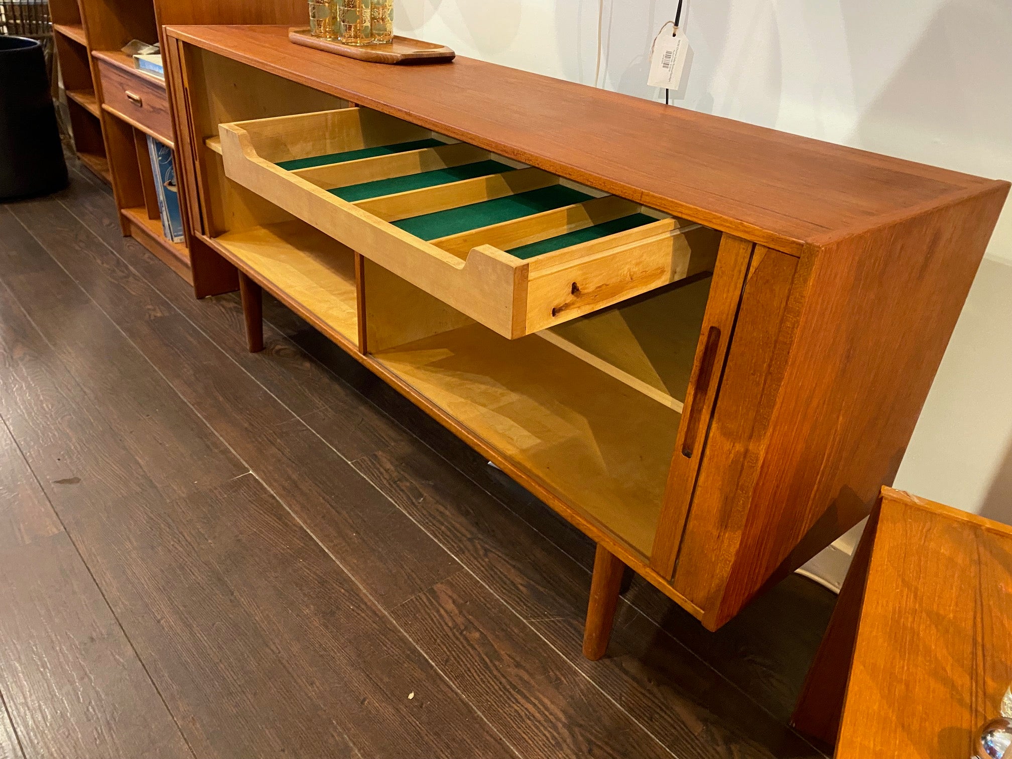 MCM Teak Credenza with Tambour Doors