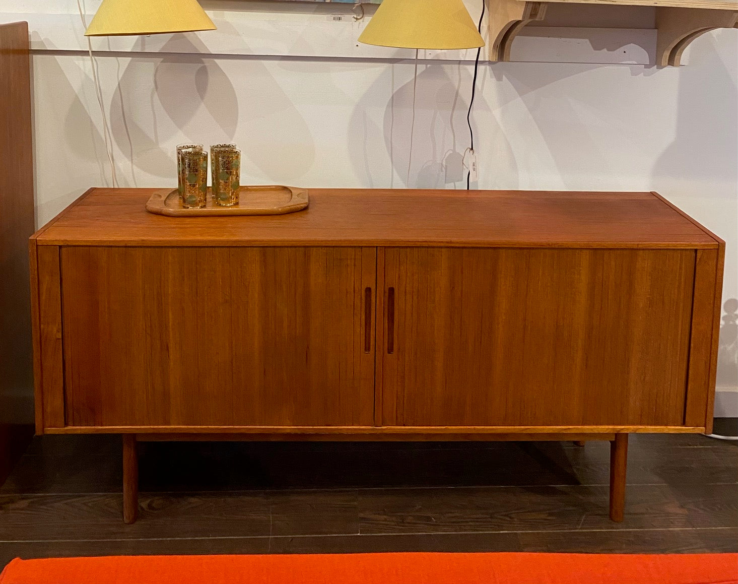 MCM Teak Credenza with Tambour Doors