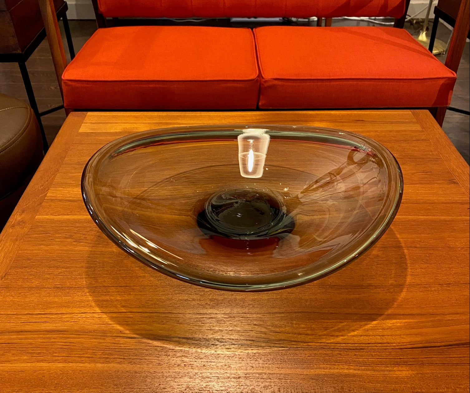 Beautiful mid-century Selandia glass bowl designed by Per Lutken for Holmegaard- Cook Street Vintage