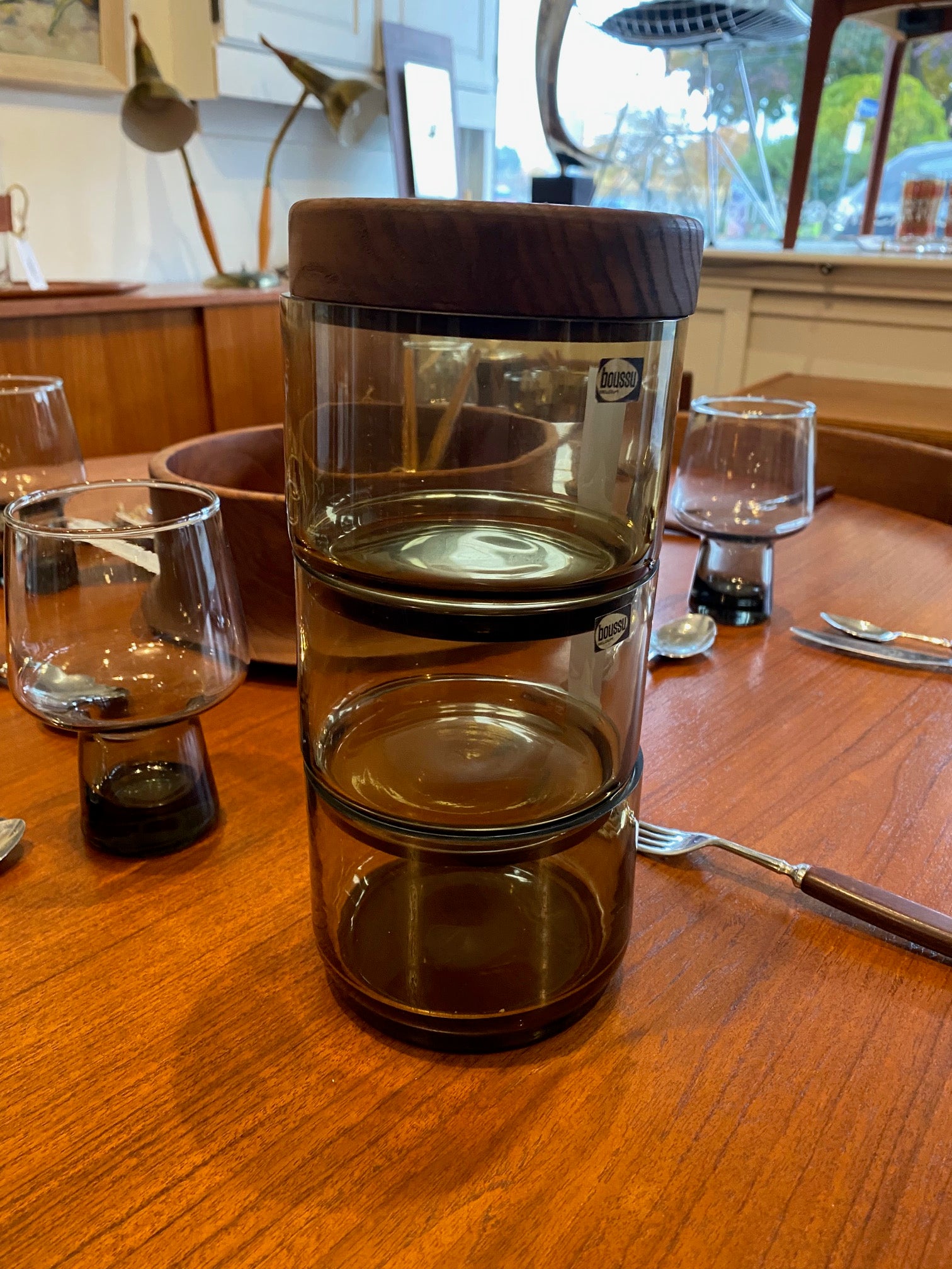 Rare MCM Stacking Canisters by Boussu