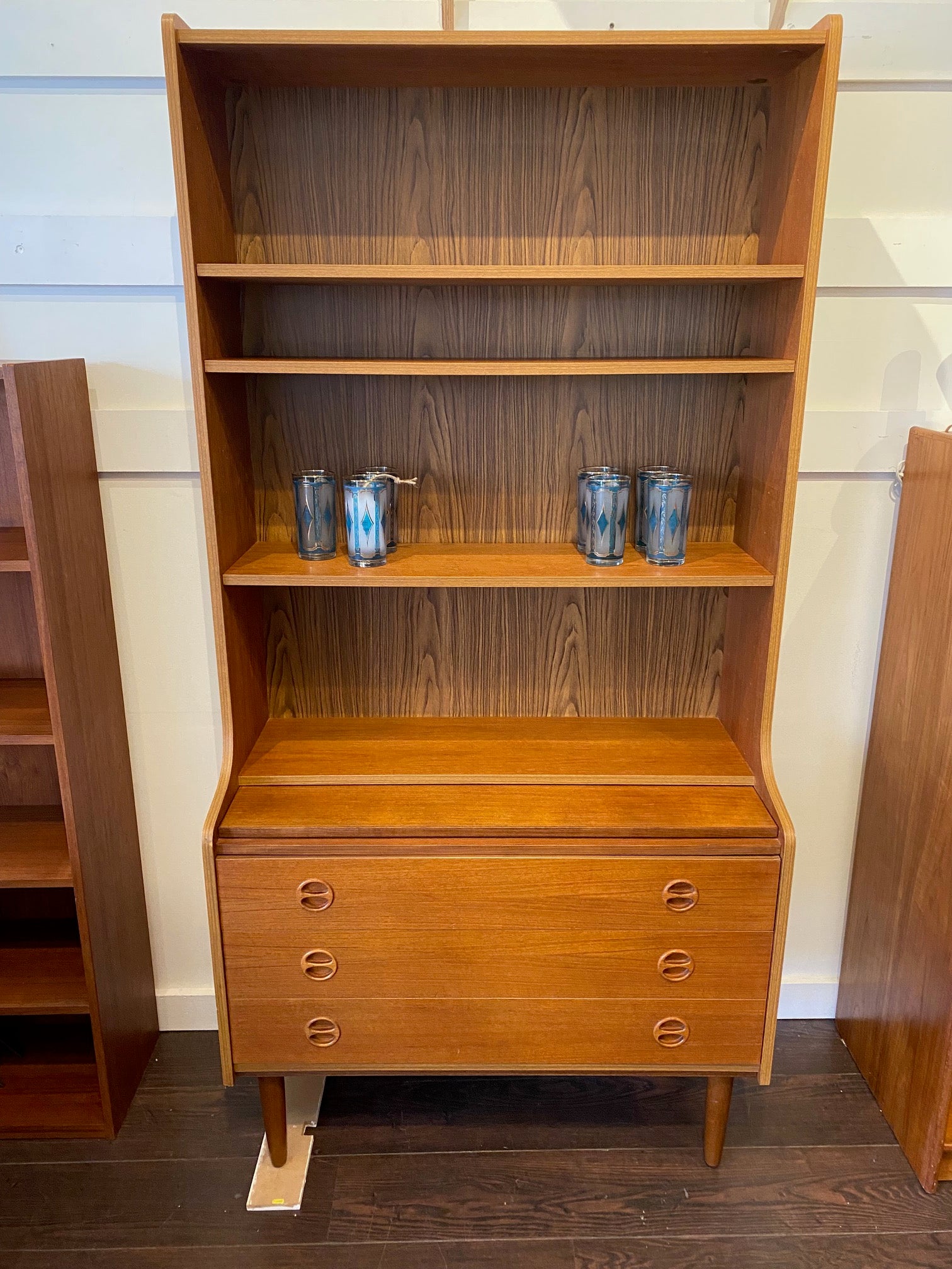 Stunning MCM Secretary with Upper Book Shelf