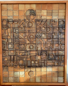 Brutalist Ceramic Tile Art Mural