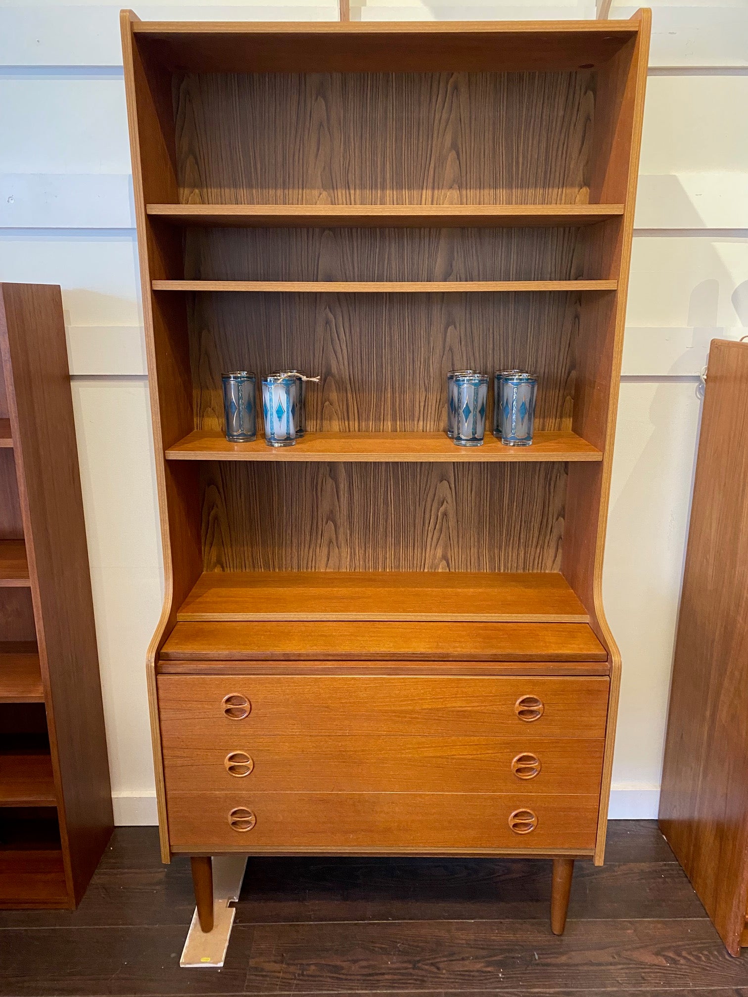Stunning MCM Secretary with Upper Book Shelf