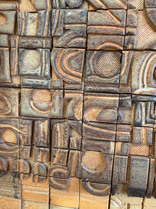 Brutalist Ceramic Tile Art Mural