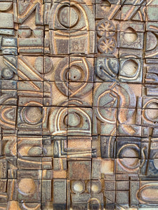 Brutalist Ceramic Tile Art Mural