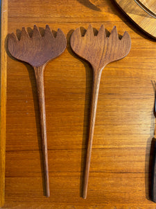 Dansk JHQ Staved Teak Viking Salad Bowl & Servers