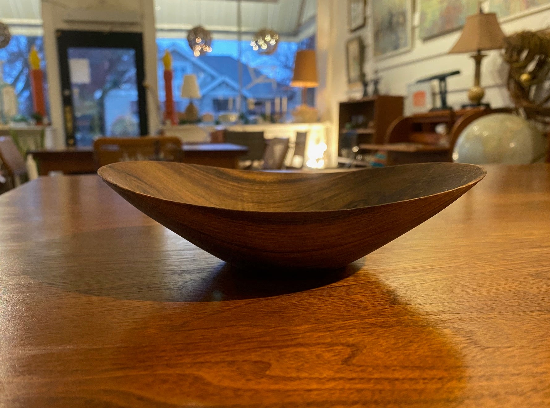 Shallow Hand Turned Walnut Dish
