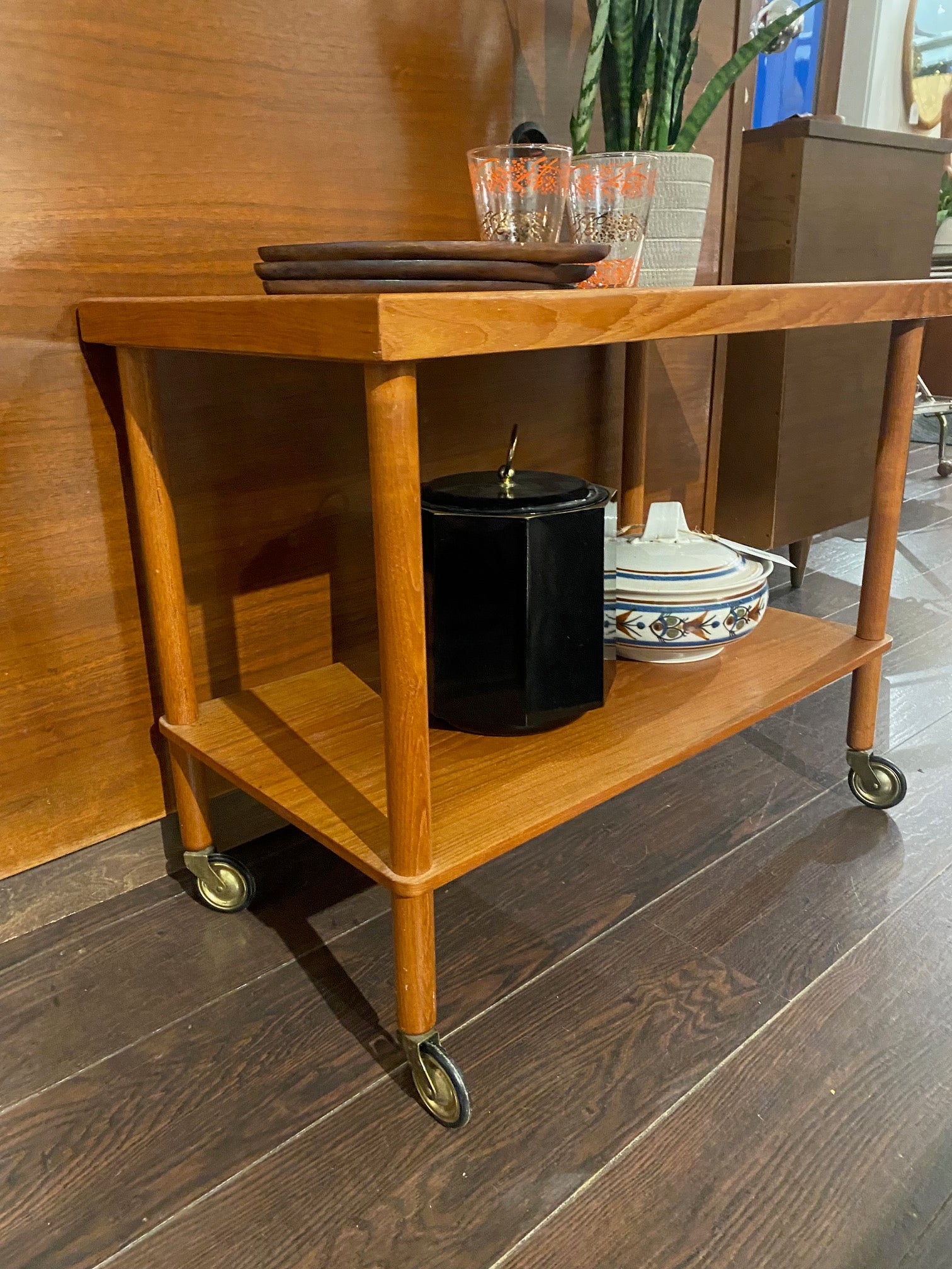 Elegant MCM Teak Barcart