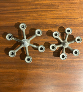 Denco cast metal candle holder separated into two pieces_ cook Street VIntage