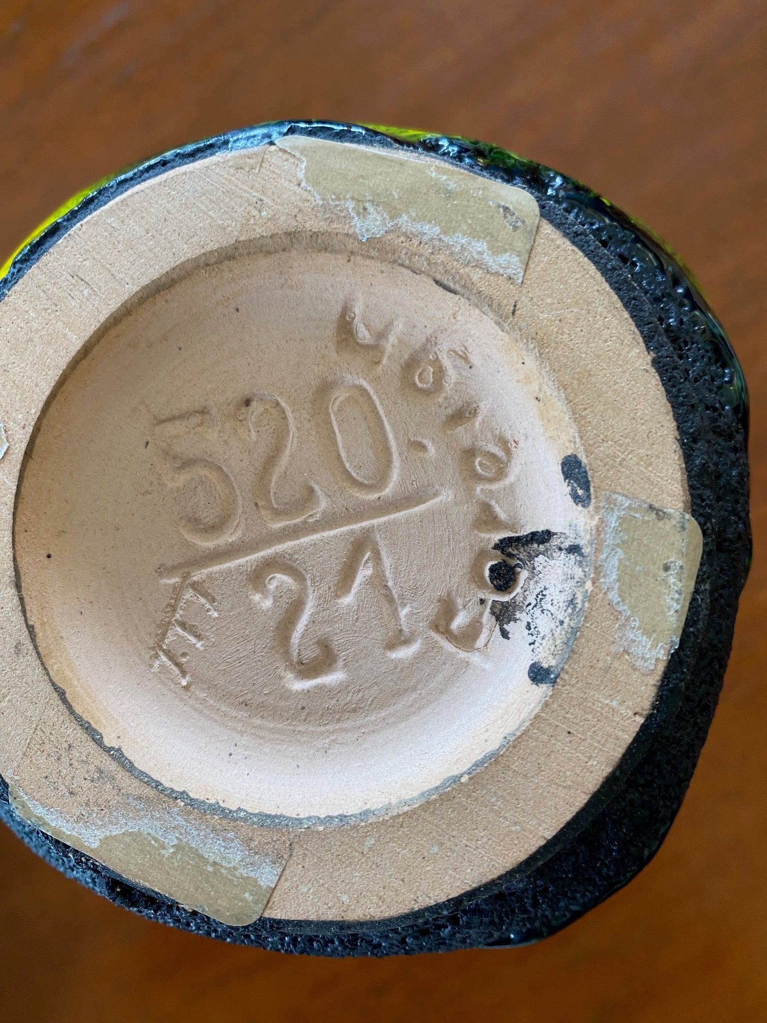 Black and Green Fat Lava Vase