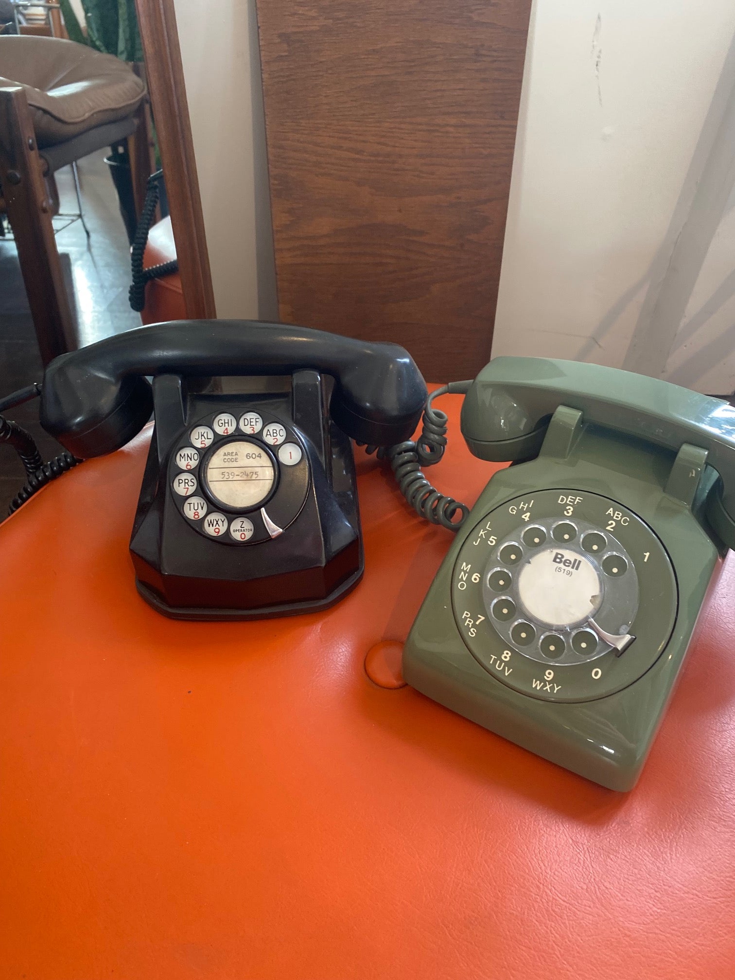 Avocado Green Rotary Dial Phone- Cook Street Vintage