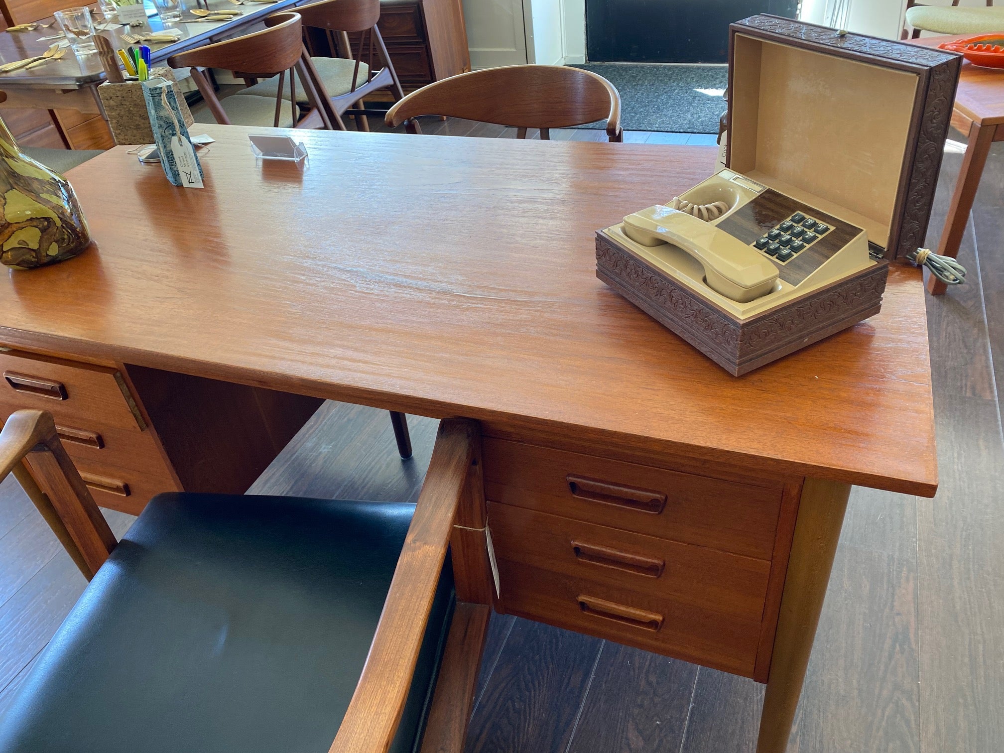 6 Drawer Teak Desk