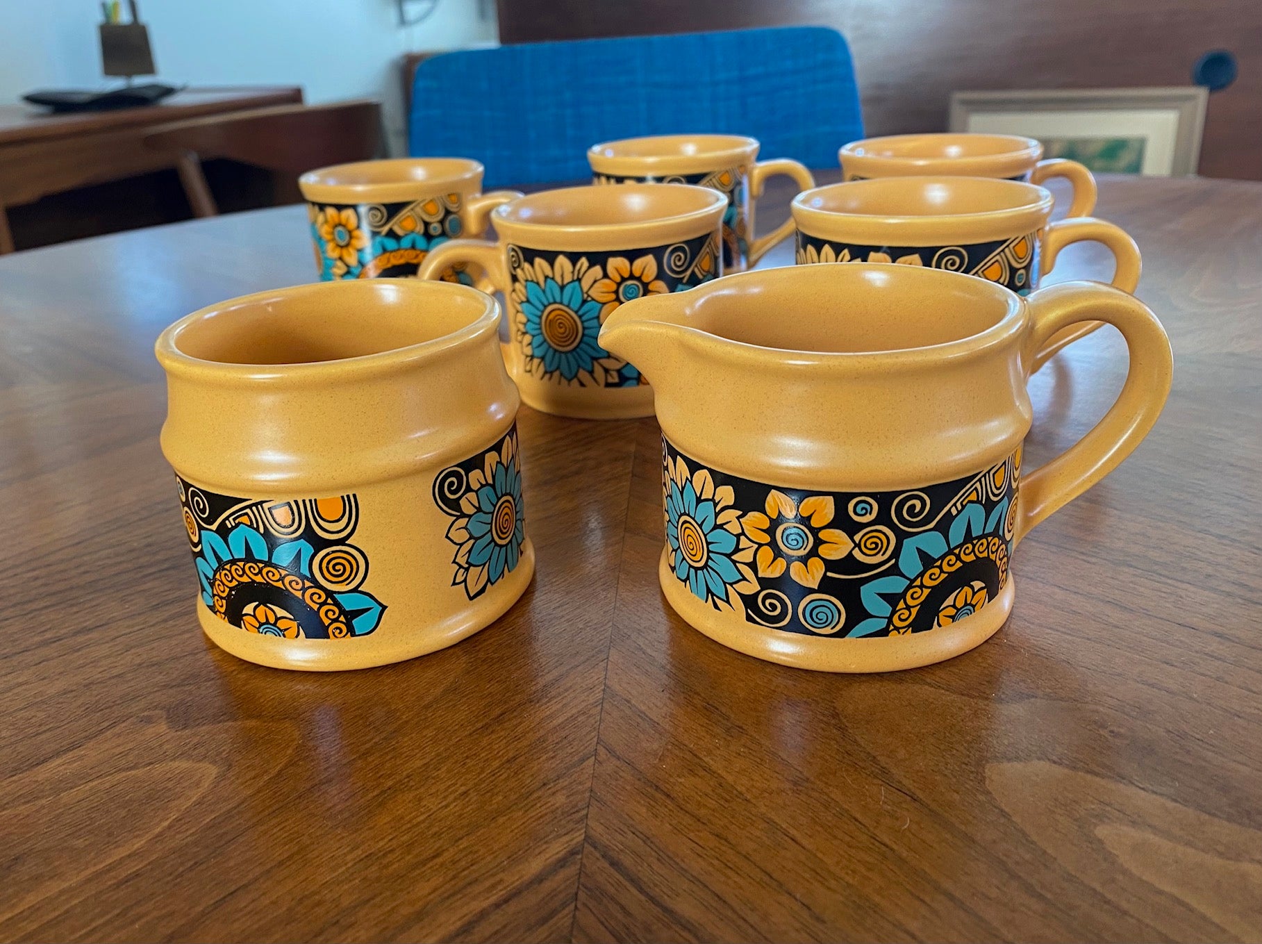 Set of 5 Vintage Sadler Coffee Mugs