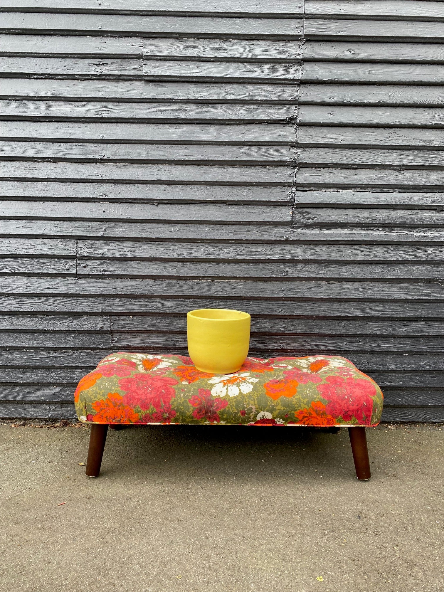 Yellow Gainey Ceramic Planter- matt finish T6. Note- small chip on inner lip. Produced by Gainey Ceramics Pottery La Verne, California- Cook Street Vintage