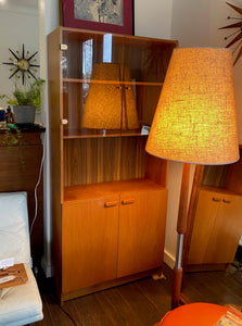 Gorgeous Teak Cabinet with Glass Bar Top and Bottom Cabinet