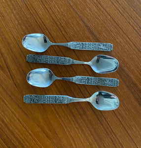 4 Hellag Olav og Hans Menn pewter Norwegian Spoon- Cook Street Vintage