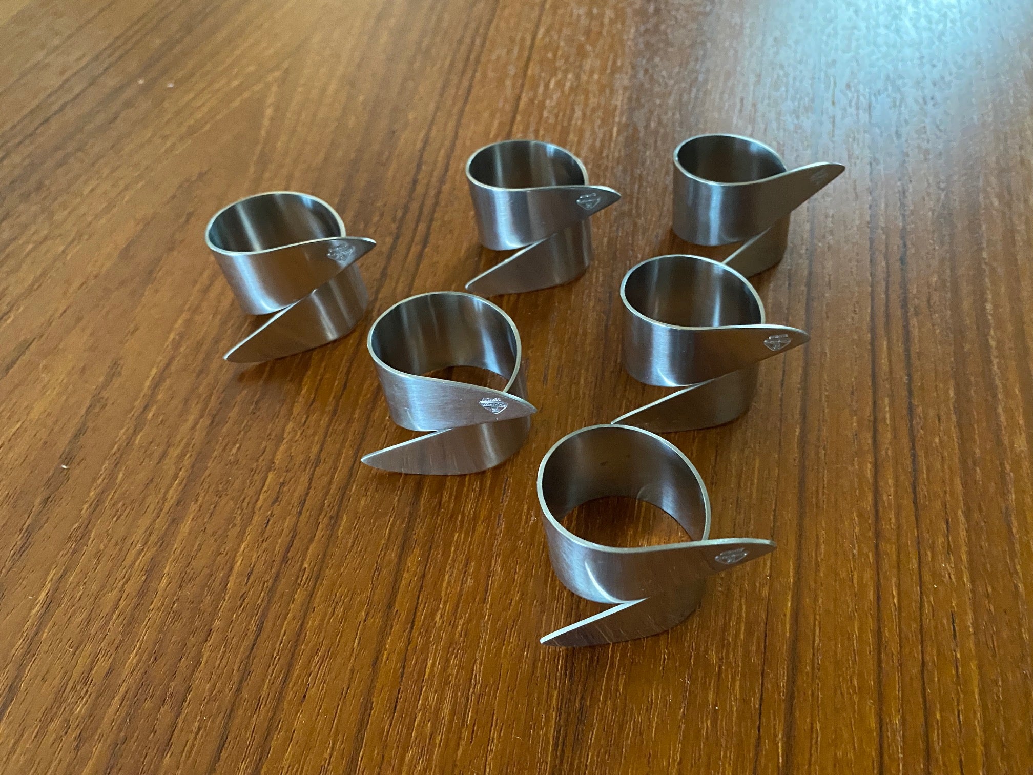 Set of 6 Cromargan Stainless Steel Napkin Rings