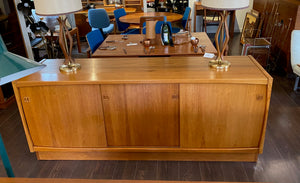 Teak Credenza with Three Sliding Doors