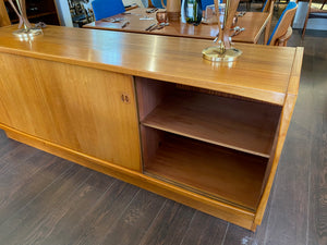 Teak Credenza with Three Sliding Doors