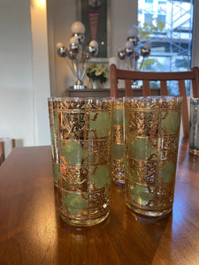 4 Culver Prado Green and 22k Gold Highball