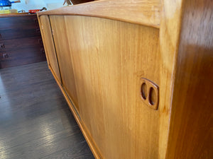 Teak Credenza with Three Sliding Doors