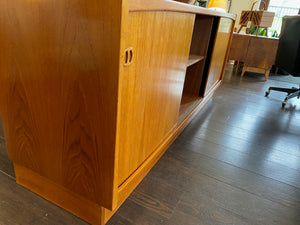 Teak Credenza with Three Sliding Doors