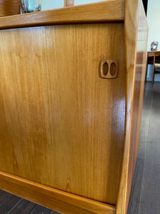 Teak Credenza with Three Sliding Doors