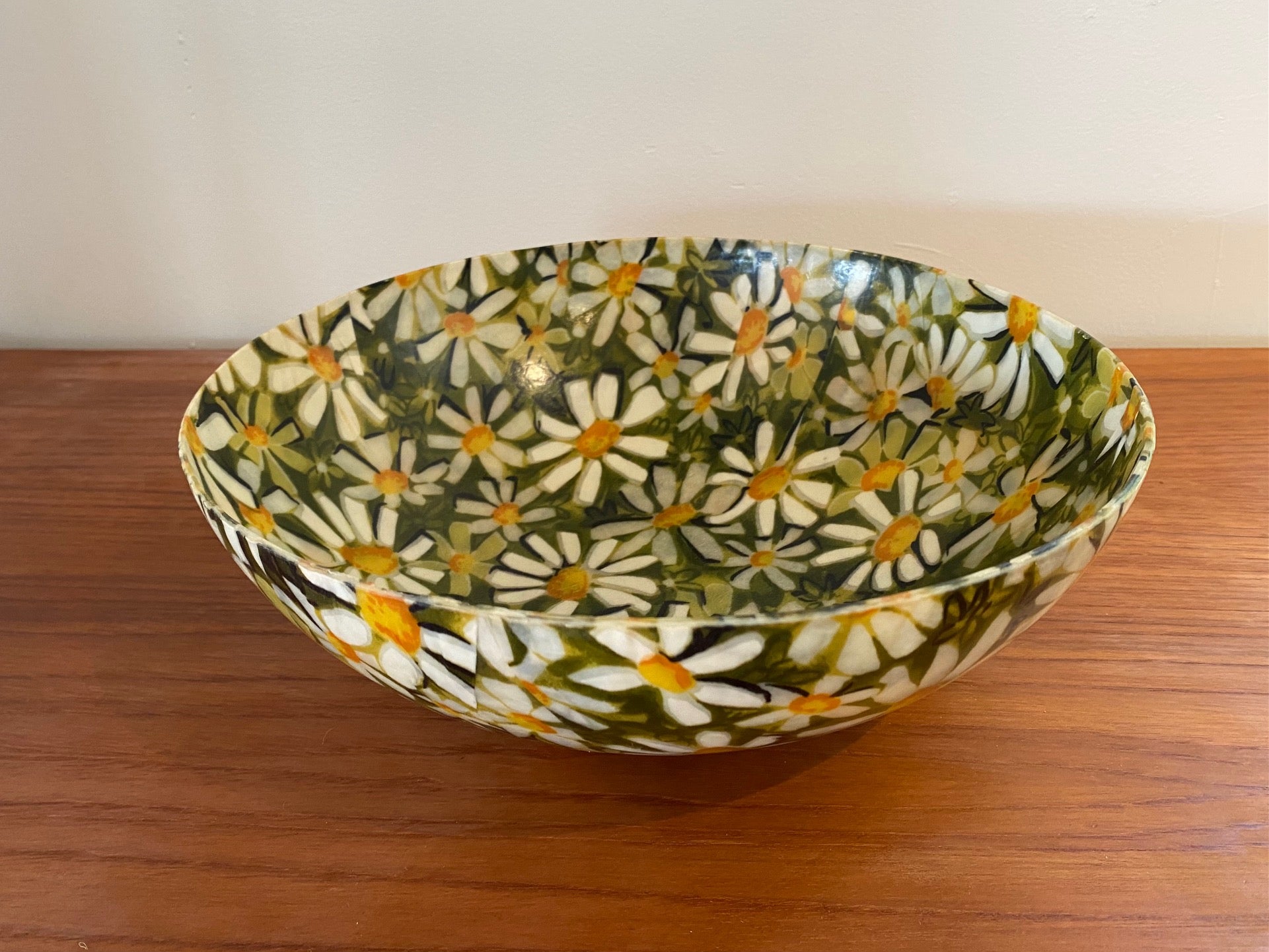 Vintage Fibreglass Daisy Salad Bowl- Cook Street Vintage