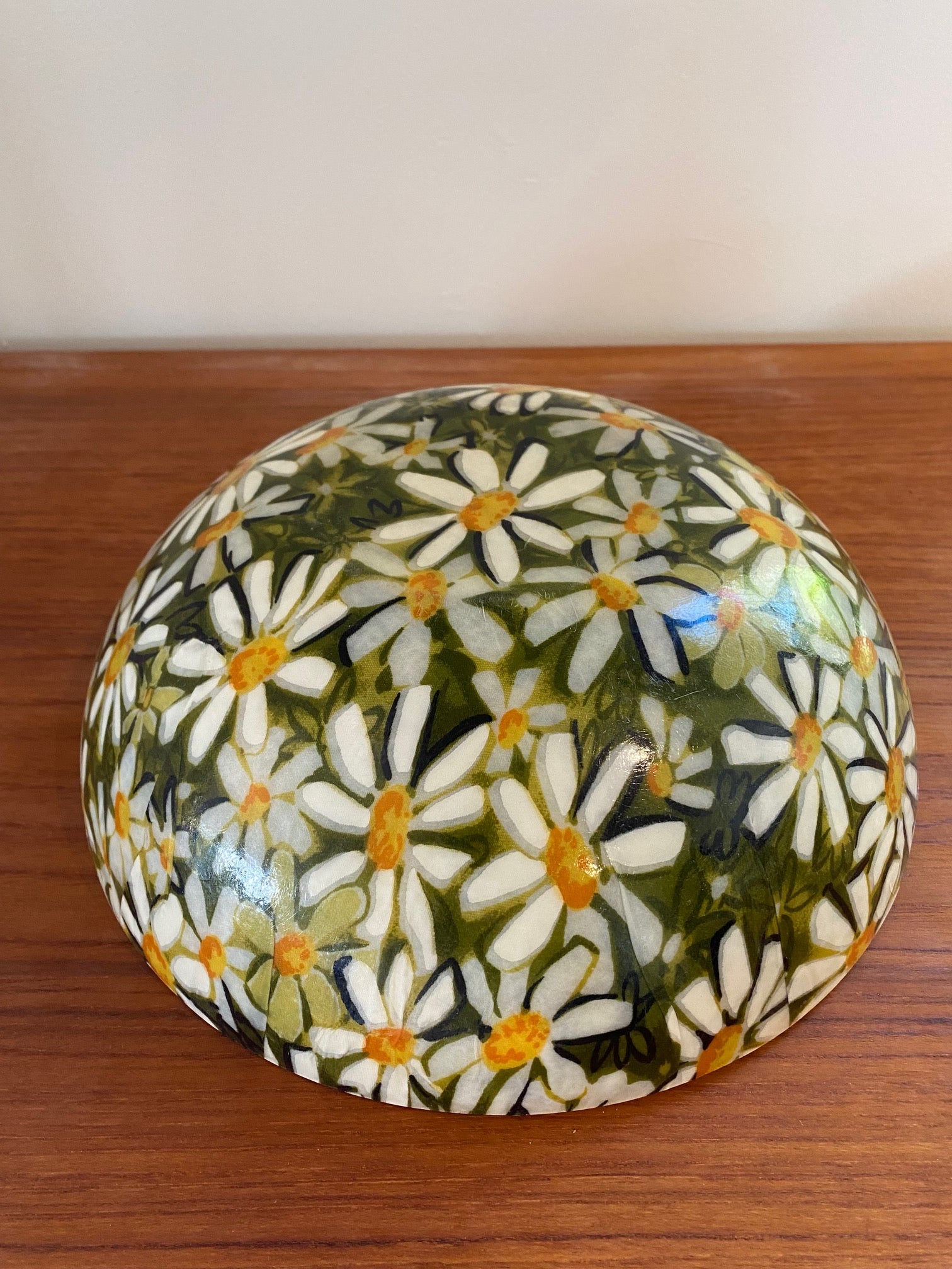 Bottom of Vintage Fibreglass Daisy Salad Bowl- Cook Street Vintage