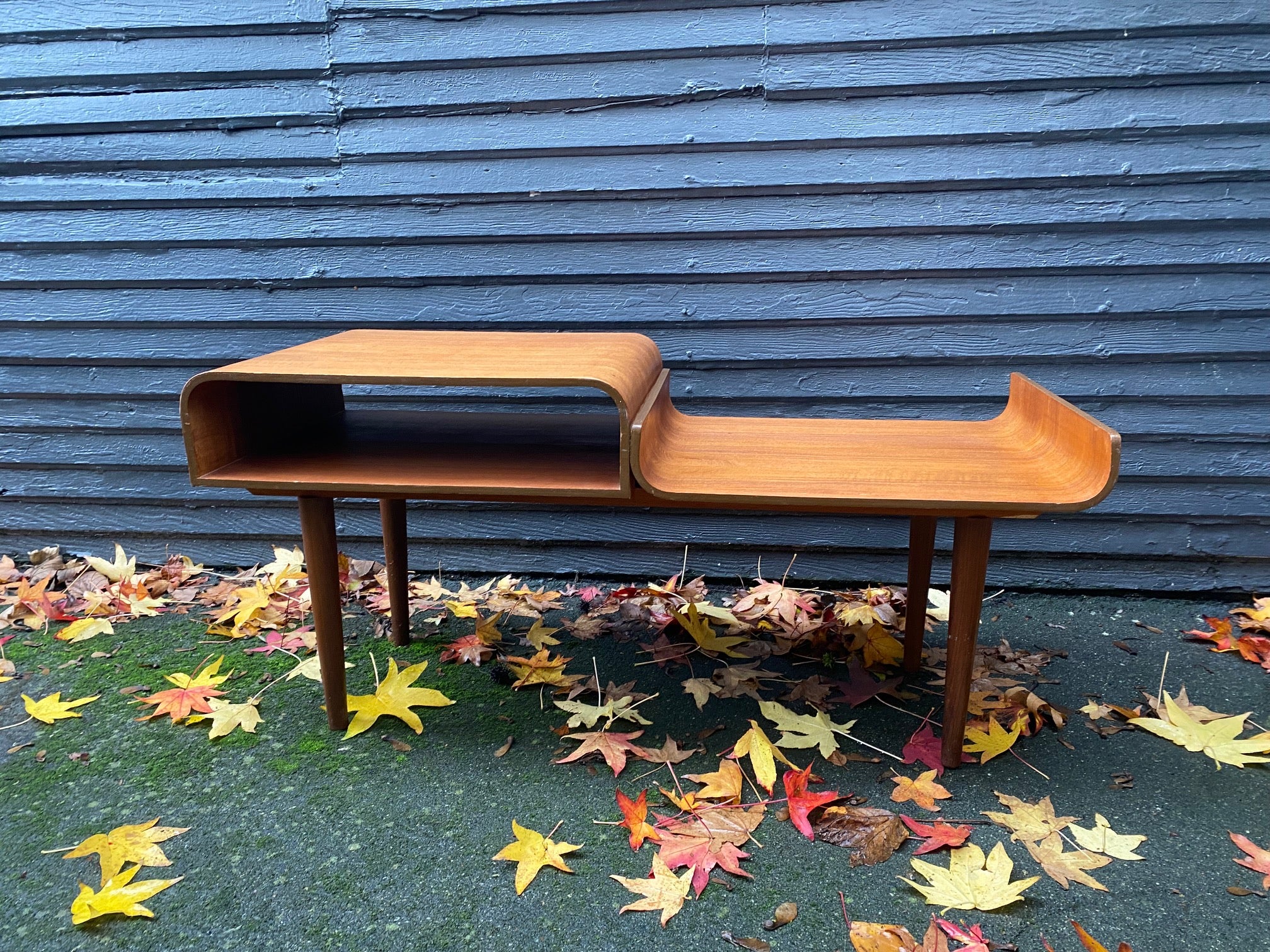MCM Teak Telephone Table with Cushion