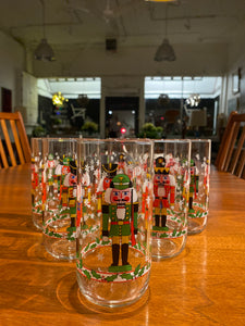 Set of 6 1980s Libbey Nutcracker Tumblers
