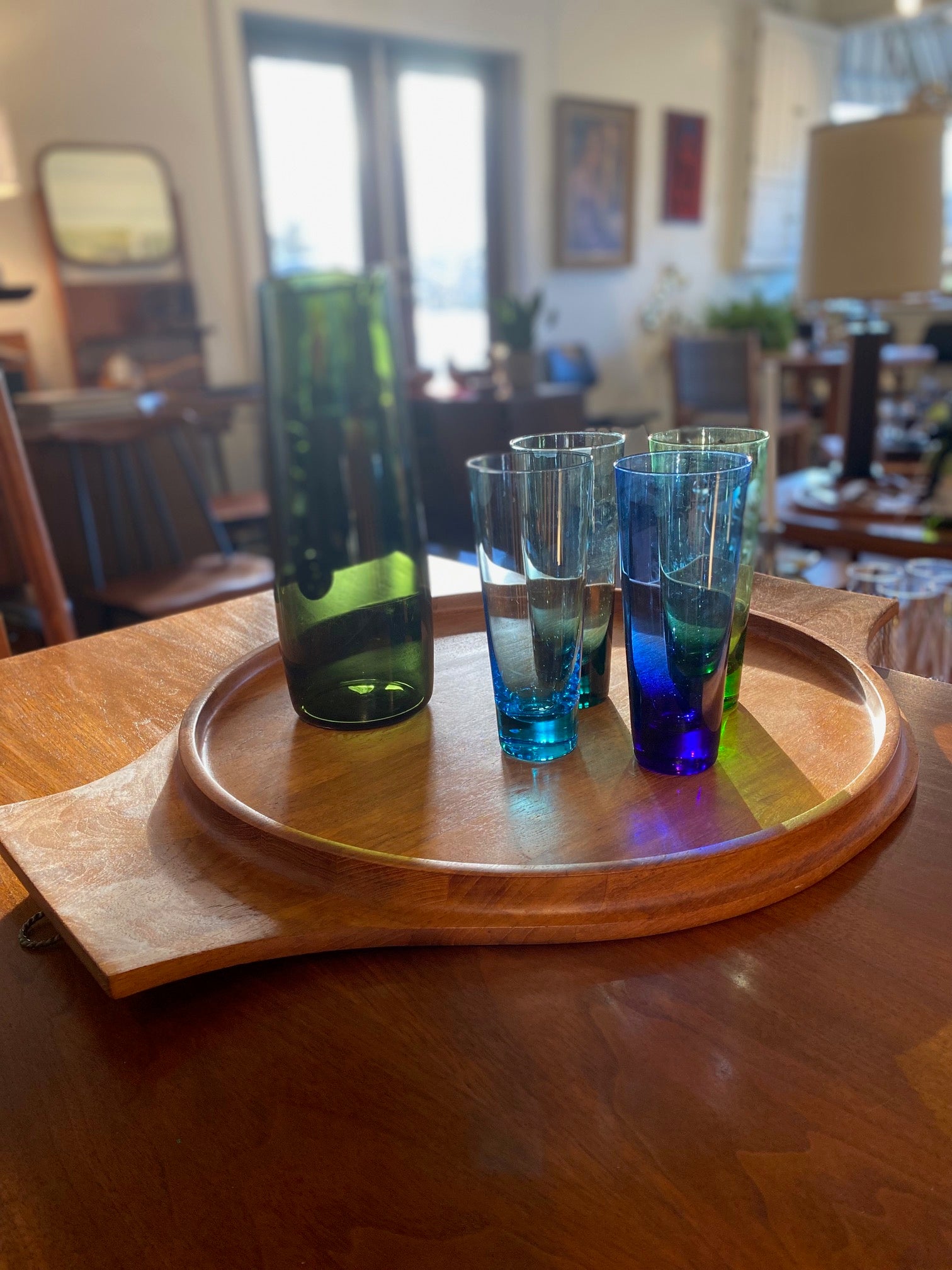 Set of 4 Vintage Coloured Glass Highballs