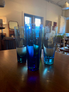 Set of 4 Vintage Coloured Glass Highballs