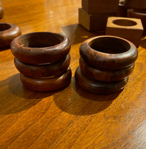 Set of 6 Rosewood Napkin Rings