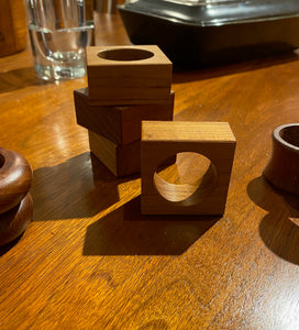 MCM Teak Square Napkin Rings