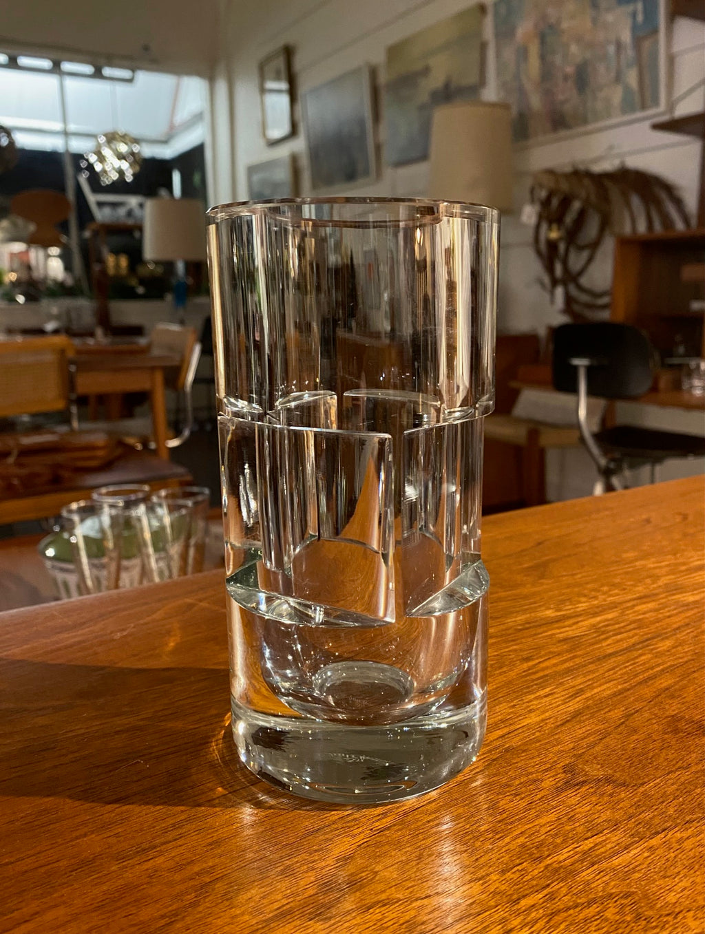 1960s chunky Rosenthal crystal vase- Cook Street Vintage