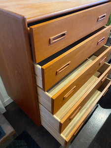 MCM Danish 5 Drawer Teak Dresser